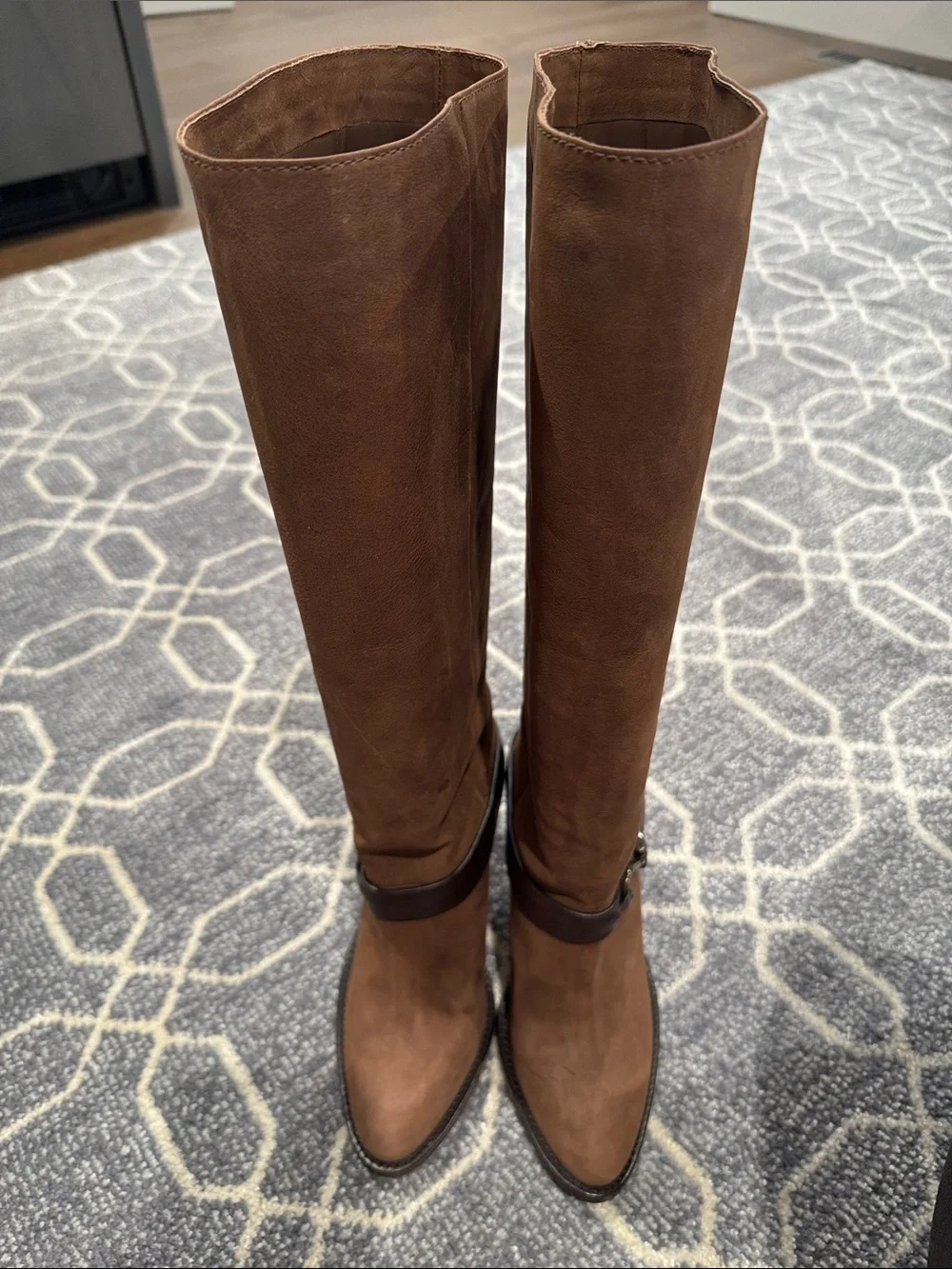 Brown Suede Over-the-Knee Boots with boot hangar included